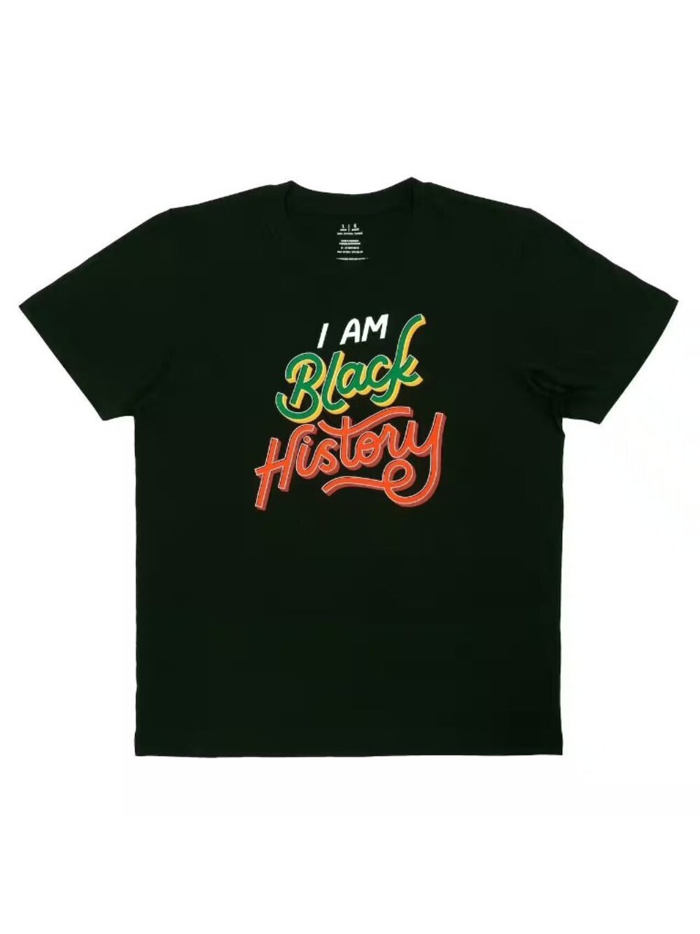 I Am Black History T Shirt NWT Unisex M Black Cotton Graphic Tee Afrocentric